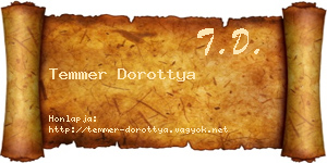 Temmer Dorottya névjegykártya